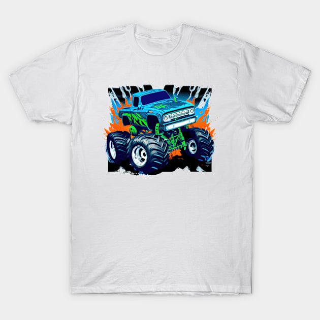 Monster truck green and blue T-Shirt by J&R collection